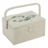 Hobby Gift Sewing Box Basket Medium Embroidered Hydrangea Craft