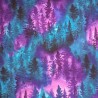 100% Cotton Fabric Timeless Treasures Aurora Borealis Trees Forest 112cm Wide