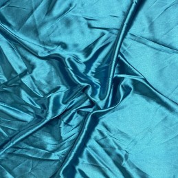 Turquoise Plain Stretch Satin Fabric Material Polyester Spandex Mix