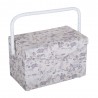 Hobby Gift Sewing Box Basket Medium Fold-Over Lid Woodland Toile Craft