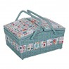Hobby Gift Sewing Box Wicker Basket Large Twin Lid Sewing Notions