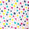 Polycotton Fabric Love Hearts Spot Polka Dot Valentines Heart Romance