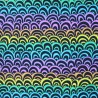 Polycotton Fabric Doodle Rainbows in Lines Pastel Colourful Arch