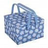 Hobby Gift Sewing Box Basket Large Twin Lid Denim Daisies Craft