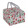 Hobby Gift Sewing Box Basket Large Twin Lid Strawberry Greenhouse Craft