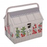Hobby Gift Sewing Box Basket Medium Embroidered Strawberry Greenhouse Craft