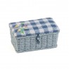 Hobby Gift Sewing Box Wicker Basket Embroidered Wild Floral Plaid Craft