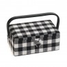 Hobby Gift Sewing Box Basket Small Monochrome Gingham Craft