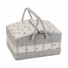 Hobby Gift Sewing Box Basket Large Twin Lid Wicker Bees