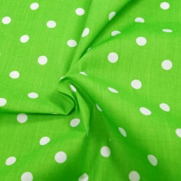Pea Spot Polka Dots Spots Polycotton Fabric Lime Green