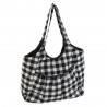 Hobby Gift Craft Bag Shoulder Tote: Monochrome Gingham