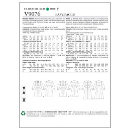 Vogue Sewing Pattern V9076 Women's Dress With Collar