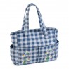 Hobby Gift Craft Bag Embroidered: Wild Floral Plaid Gingham