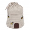 Hobby Gift Craft Bag Round: Drawstring Appliqué Bee Hive