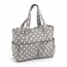 Hobby Gift Craft Bag Matt PVC: Grey Linen Polka Dot