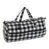 Hobby Gift Knitting Bag Matt PVC: Monochrome Gingham Craft Storage Sewing