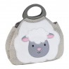 Hobby Gift Knitting Bag Gathered Appliqué: Sheep Grey Spots