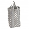 Hobby Gift Knitting Bag Pin Storage: Reversible: Grey Linen Polka Dot