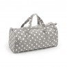 Hobby Gift Knitting Bag Grey Linen Polka Dot Craft Project Long Bag