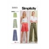 Simplicity Sewing Pattern S9923 Misses’ Trousers in Two Lengths and Shorts Easy