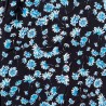 100% Viscose Fabric Floral Inverted Flowers on Navy Lavender Close Summer 140cm Wide