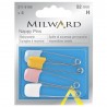 Milward Safety Pins 2118105 Nappy Pin Pastel Heads 52mm Steel