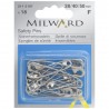 Milward Safety Pins 2115101 Silver Assorted 28, 40 & 50mm Hardened Steel