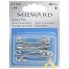 Milward Safety Pins 2115103 Silver 40mm Hardened Steel