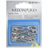 Milward Safety Pins 2115105 Silver Assorted 28, 40 & 50mm Hardened Steel