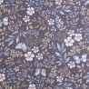 100% Cotton Fabric Nutex Meadow Floral Flower Nature Butterflies Grey 112cm Wide