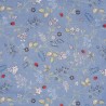 100% Cotton Fabric Nutex Meadow Floral Flowers Nature Ladybird Blue 112cm Wide