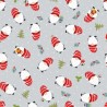 100% Cotton Fabric Nutex Christmas Gonks Xmas Festive Seasonal Grey 110cm Wide