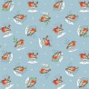 100% Cotton Fabric Nutex Winter Wonderland Christmas Seasonal Robin 110cm Wide