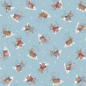 100% Cotton Fabric Nutex Winter Wonderland Christmas Seasonal Rabbit 110cm Wide