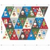 100% Cotton Fabric Nutex Christmas Bunting Xmas Festive Santa Decoration Panel