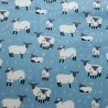 100% Cotton Poplin Fabric Field of Sheep Lambs Ewe Farm Animals Cute 145cm Wide