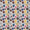 SALE 100% Cotton Printed Fabric Star Wars Mandalorian Helmets Mando Heads 110cm Wide