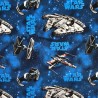 SALE 100% Cotton Printed Fabric Star Wars Rebel Ships Blue Spaceship Stars 110cm Wide