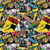 SALE 100% Cotton Fabric DC Comics Batman Robin Comic Stack Toss Superhero 110cm Wide