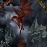 100% Cotton Digital Fabric Timeless Treasures Dragon's Battle Fantasy 112cm Wide