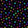 100% Cotton Digital Fabric Timeless Treasures Rainbow Cat Paw Prints 112cm Wide