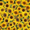 100% Cotton Digital Fabric Timeless Treasures Packed Sunflowers and Butterflies