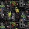 100% Cotton Digital Fabric Timeless Treasures Wine Chalkboard Grapes 112cm Wide