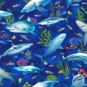 100% Cotton Digital Fabric Timeless Treasures Reef Shark & Fish Sea 112cm Wide