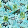 100% Cotton Digital Fabric Timeless Treasures Sea Turtle Ocean Life 112cm Wide