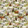 100% Cotton Digital Fabric Timeless Treasures Packed Sheep Farm Sage 112cm Wide