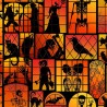 100% Cotton Digital Fabric Timeless Treasures Wicked Halloween Window Silhouette