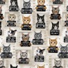 100% Cotton Digital Fabric Timeless Treasures Cat Mugshots Quirky 112cm Wide