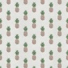 SALE Cotton Rich Linen Look Fabric Pineapples Tropical Upholstery 140cm Wide