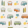 SALE Cotton Rich Linen Look Fabric VW Camper Vans Summer Upholstery 140cm Wide